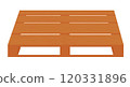 Wooden pallet. Wood trays for cargo loading and transportation. Vector stock illustration  Freight delivery, warehousing service equipment. isolated on white background. 120331896