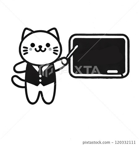 Cat teacher pictogram transparent material 120332111