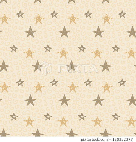 Stars seamless pattern. Nursery endless background. Baby neutral gender themed background. Gift wrap calm vector hand drawn surface pattern design Stars seamless pattern. Nursery endless background. Baby neutral gender themed background. Gift wrap calm vector hand drawn surface pattern design 120332377