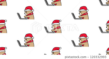 bear seamless pattern polar Christmas working laptop computer Santa Claus hat vector teddy pet cartoon wrapping paper scarf isolated repeat wallpaper tile background illustration design bear seamless pattern polar Christmas working laptop computer Santa Claus hat vector teddy pet cartoon wrapping paper scarf isolated repeat wallpaper tile background illustration design 120332993
