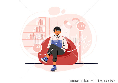 Man searching for marketing agent Illustration 120333192