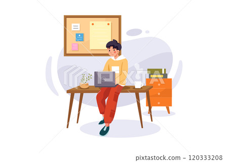 Online course with a boy sitting on desk Online course with a boy sitting on desk 120333208