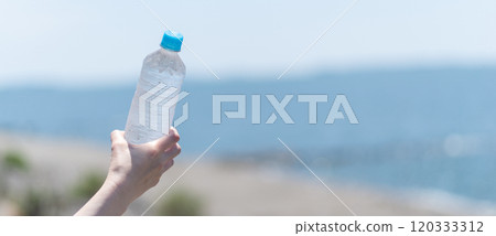 Person holding a bottle of water 120333312