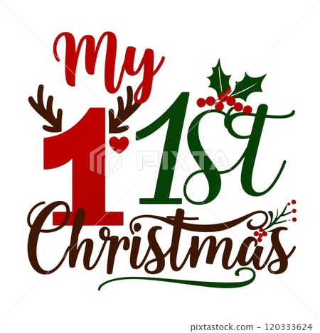 1st Christmas Sublimation Clipart  120333624