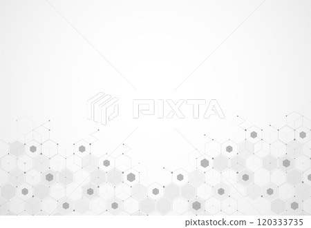 Abstract hexagonal molecular structures in technology background and science style. Medical design. Vector illustration Abstract hexagonal molecular structures in technology background and science style. Medical design. Vector illustration 120333735