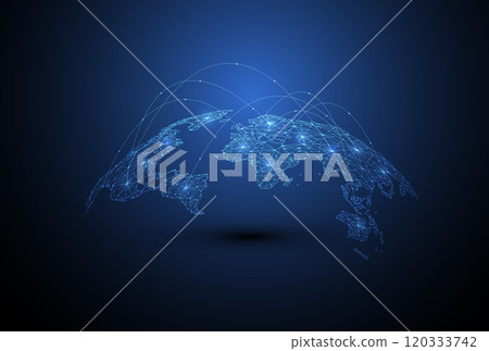 Global network connection. World map point and line composition concept of global business. Vector Illustration Global network connection. World map point and line composition concept of global business. Vector Illustration 120333742