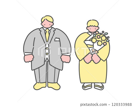 Wedding ceremony parents relatives formal attire illustration 120333988