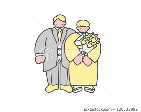 Wedding ceremony parents relatives formal attire illustration 120333989