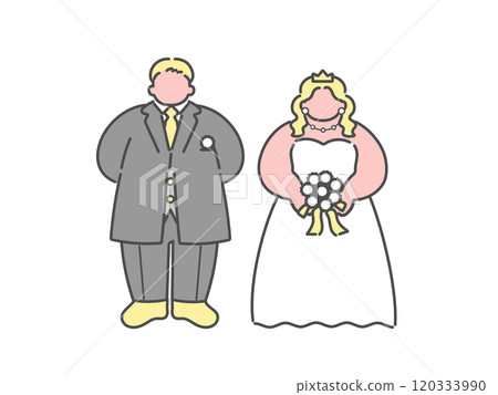 Bride and groom wedding illustration Bride and groom wedding illustration 120333990