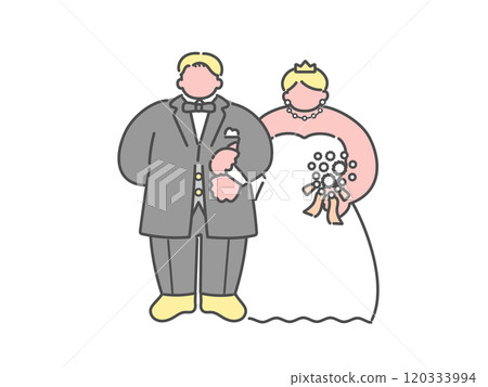 Bride and groom wedding illustration 120333994