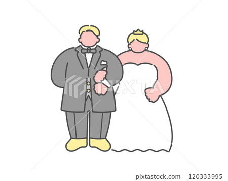 Bride and groom wedding illustration 120333995