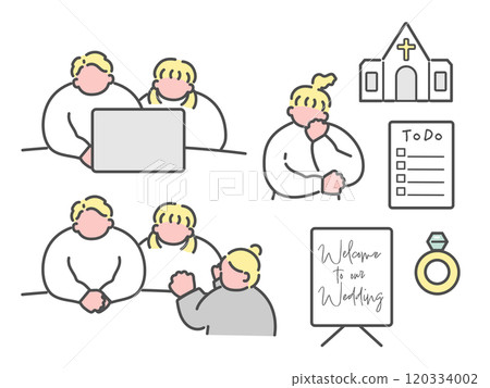 Wedding preparation planning wedding illustration Wedding preparation planning wedding illustration 120334002