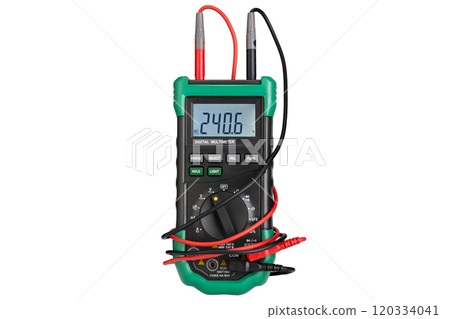Digital Multimeter Measuring AC Voltage Display Digital Multimeter Measuring AC Voltage Display 120334041