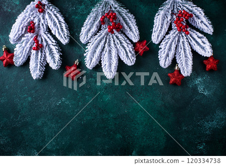 Christmas festive background with fir tree 120334738