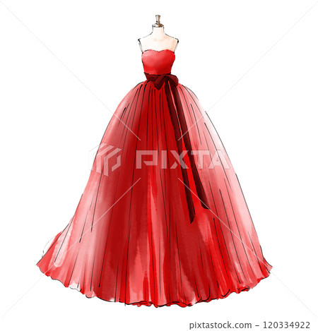 Red wedding dress 120334922