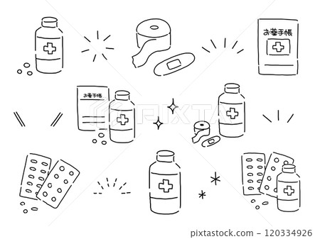 簡單的醫學插畫素材集 120334926