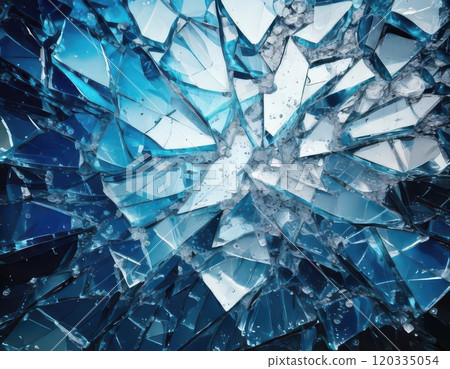 AI image: Shattered blue glass AI image: Shattered blue glass 120335054