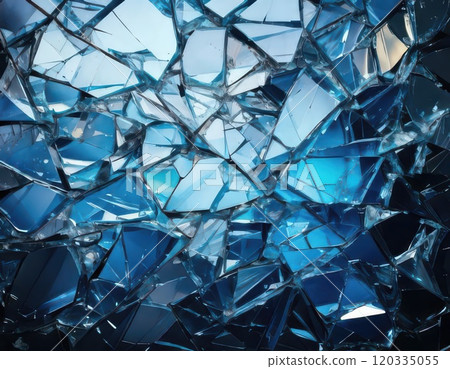 [AI圖像]破碎的藍色玻璃 120335055