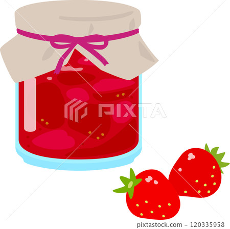 Bottled strawberry confiture and jam 120335958
