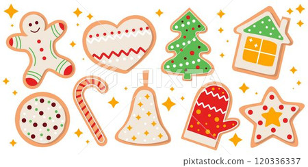 Christmas gingerbread Hand drawn collection 120336337