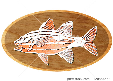 Cute illustration of a saltwater fish, the giant sablefish Cute illustration of a saltwater fish, the giant sablefish 120336368