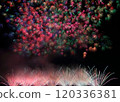 A thousand fireworks brilliantly lighting up the night sky 120336381