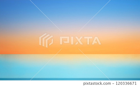 橙色和藍色漸變牆和桌子背景 120336671