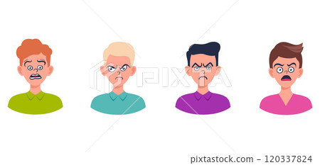 Portraits of man. Boy Avatar. Male emotions. Portraits of man. Boy Avatar. Male emotions. 120337824