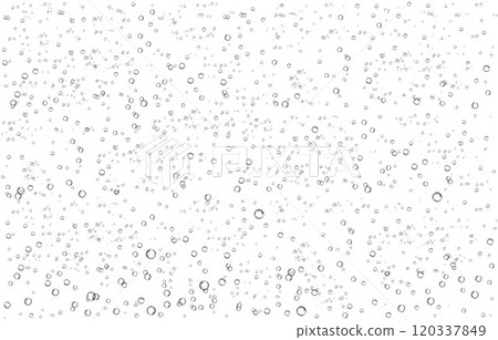 Oxygen air bubbles flow in water on white background. Oxygen air bubbles flow in water on white background. 120337849