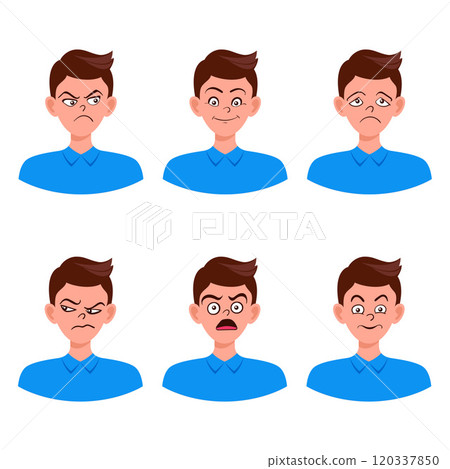 Portraits of man. Boy Avatar. Male emotions. Portraits of man. Boy Avatar. Male emotions. 120337850