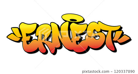 Ernest name in graffiti style. Vector illustration. 120337890