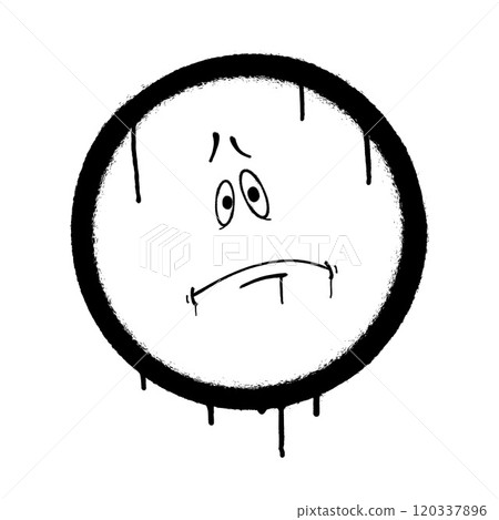 Graffiti emoticon. Smiling face painted with smudges of spray paint. Vector illustration 120337896