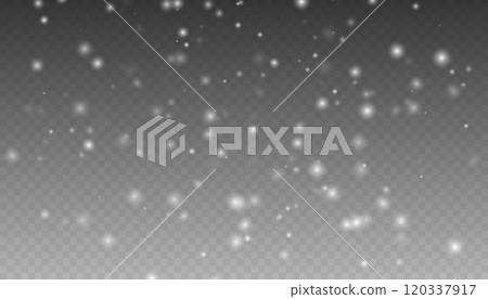 Christmas snowflakes on a transparent background. Snow flakes, snow background. Snow flakes, snow background. heavy snowfall, snowflakes in different shapes and forms. 120337917