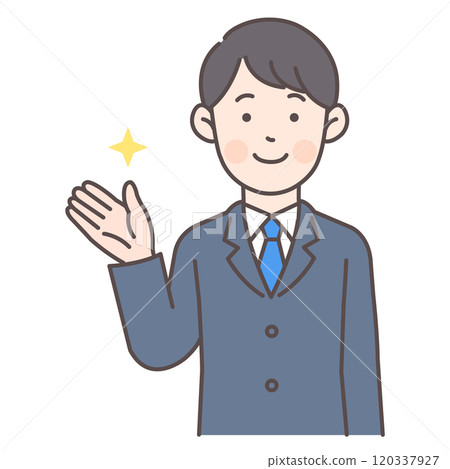 Guiding male office worker 120337927