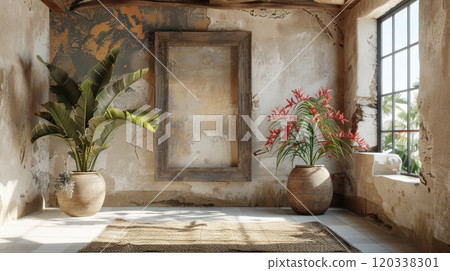 Frame mockup in modern home interior background. High quality illustration 120338301