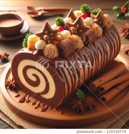 The charm of Buche de Noel to celebrate the winter season 120338774