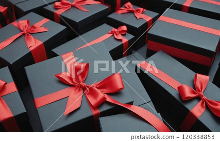 gift boxes with red bow 120338853