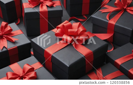 gift boxes with red bow 120338856
