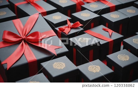 gift boxes with red bow 120338862