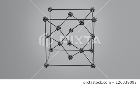 Crystal Silicon Lattice 3D Illustration. Crystal Silicon Lattice 3D Illustration. 120339092