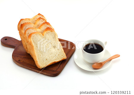 Hot coffee and bread Hot coffee and bread 120339211
