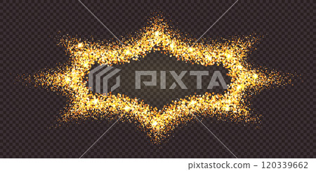 Gold dust abstract radiant star shape frame 120339662
