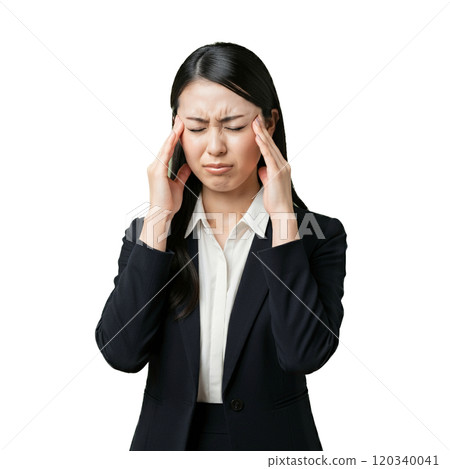 Young business woman suffering from headache 120340041