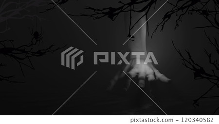 Image of hand walking in black space 120340582