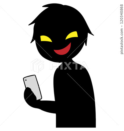 拿著智慧型手機的小人黑色剪影圖片素材 拿著智慧型手機的小人黑色剪影圖片素材 120340868