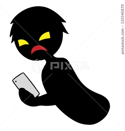 拿著智慧型手機的小人黑色剪影圖片素材 拿著智慧型手機的小人黑色剪影圖片素材 120340870