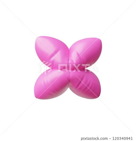 Realistic pink inflated balloon flower shape 3D plastic cartoon style vector icon, glossy volume game festive decoration Realistic pink inflated balloon flower shape 3D plastic cartoon style vector icon, glossy volume game festive decoration 120340941