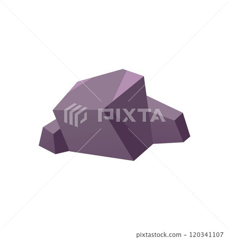 Stone rocks vector icon, cobblestones and debris of the mountain, granite stone block, grey boulder for gui game asset 120341107