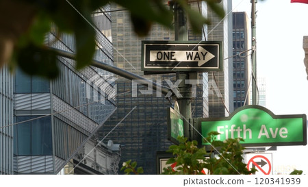 Fifth avenue, 5 ave road sign, Manhattan midtown architecture, New York City 5th av street corner. Fifth avenue, 5 ave road sign, Manhattan midtown architecture, New York City 5th av street corner. 120341939