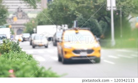 New York City Grand Central Terminal station, Park avenue street car traffic. Taxi on Manhattan, USA 120342115
